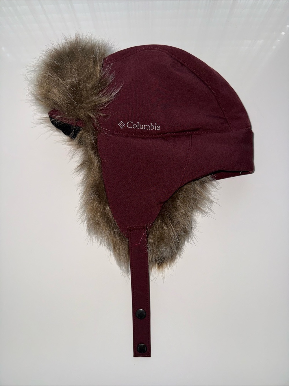 Columbia Kids Maroon Faux-Fur Trapper Hat
